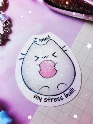 Stimming Kitty Stress Ball Sticker